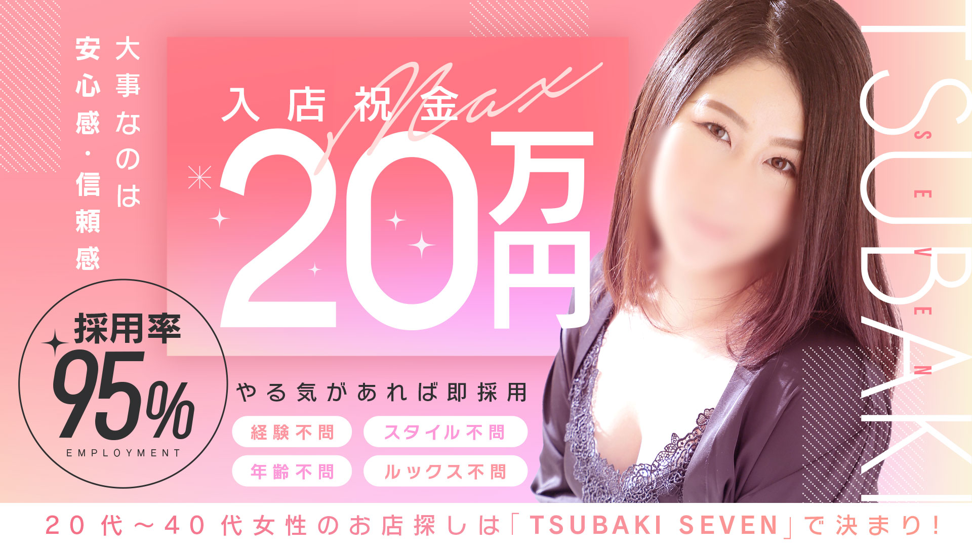 メイン画像：祝金20万円　95%採用