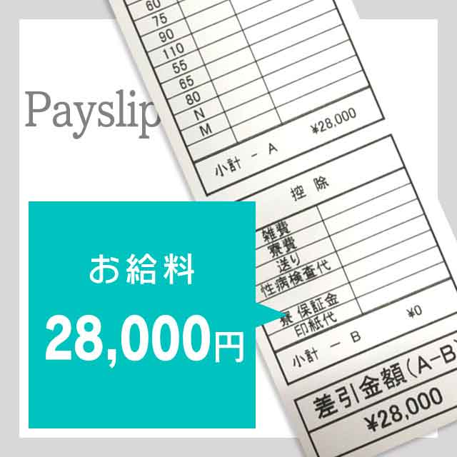 お給料：28000円