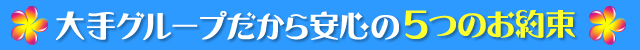 大手グループだから安心の5つのお約束